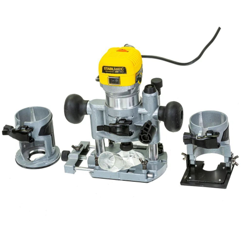 Фрезер кромочный STABILMATIC по дереву с набором баз FRH-880 (2цанги: 6 и 8 мм)