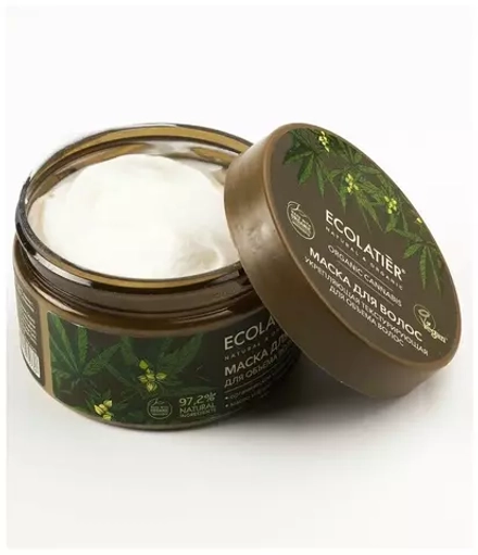 Ecolatier GREEN Маска для волос укрепляющая Текстурирующая для объема волос Серия ORGANIC CANNABIS, 250 мл