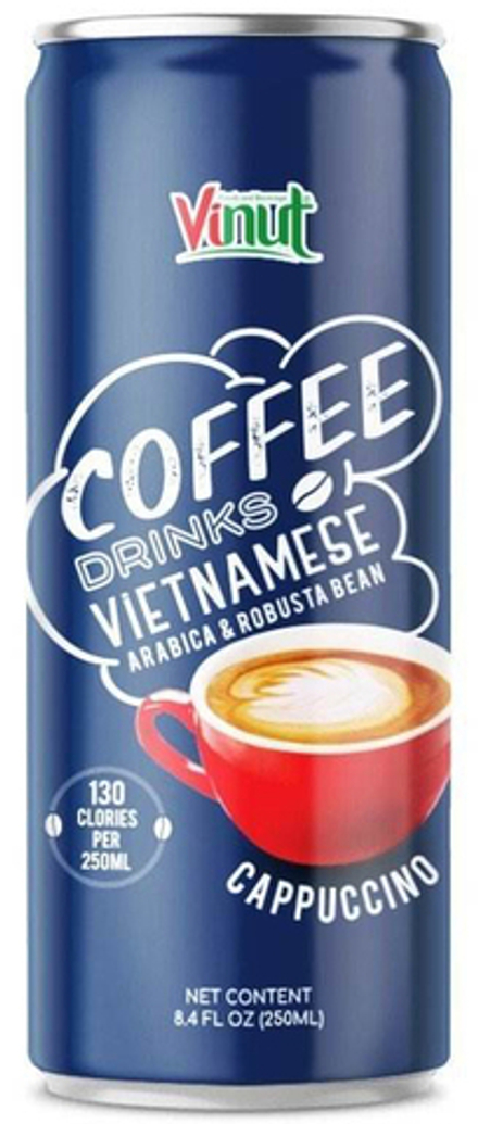 Негазированный Напиток Винут со вкусом кофе Капучино / Vinut Cappuccino Coffee drink Vietnamese 0.25 - банка