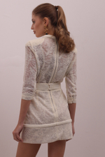 Кружевное платье с длинным рукавом мини