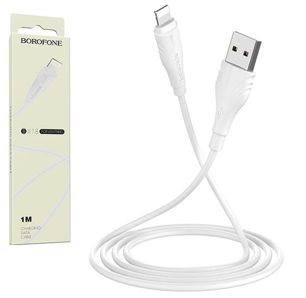 Кабель USB - Lightning BOROFONE BX18 (белый) 1м