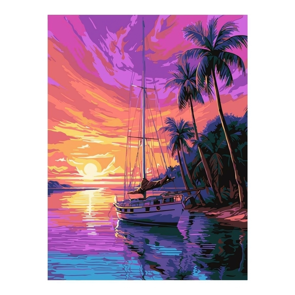 Картина по номерам 28,5*38см " Тропический вечер" (Lori)