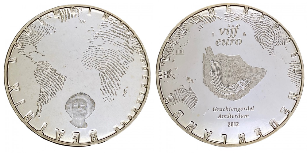 Нидерланды 5 евро, 2012 400 лет каналам Амстердама aUNC