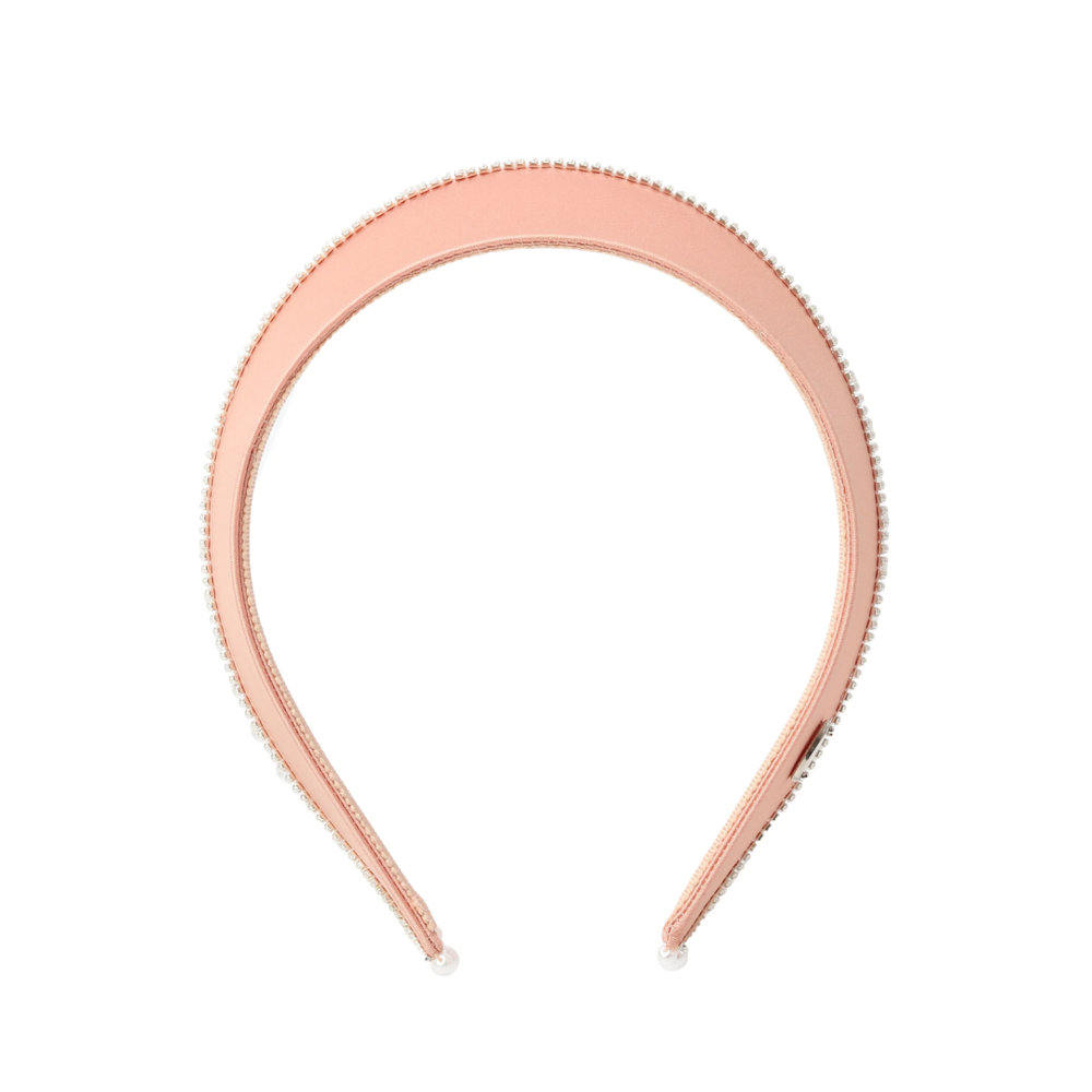 Кокошник персиковый с жемчужным декором