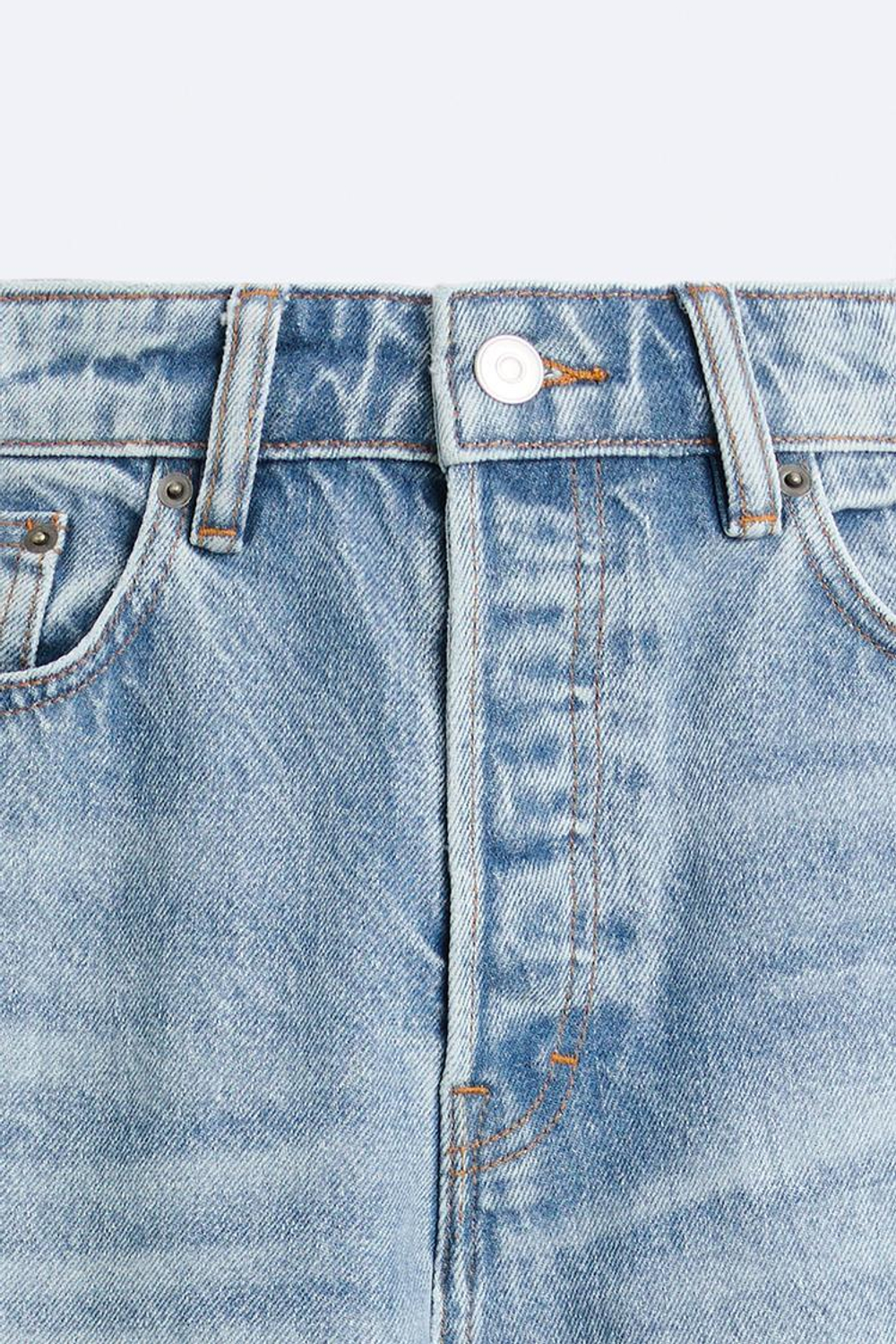 ZARA ДЖИНСЫ STRAIGHT-LEG, ВЫЦВЕТШИЙ СИНИЙ