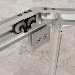 Душевой уголок стекло 6 мм, пятиугольный, форма трапеция, раздвижная дверь, RGW PA-86 (Прозрачное, 900x1000)