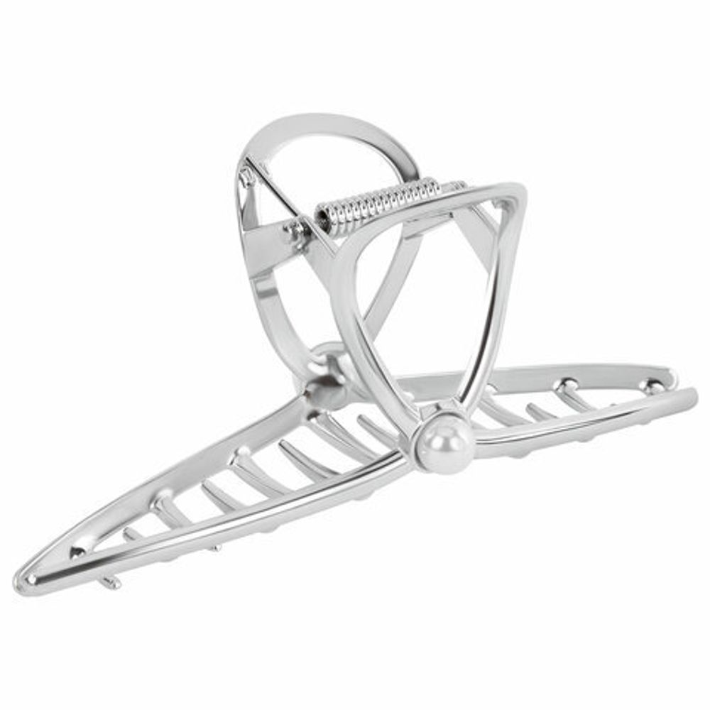 Краб для волос 11 см, с жемчужинкой, серебристый, MONTE VITA, 457017