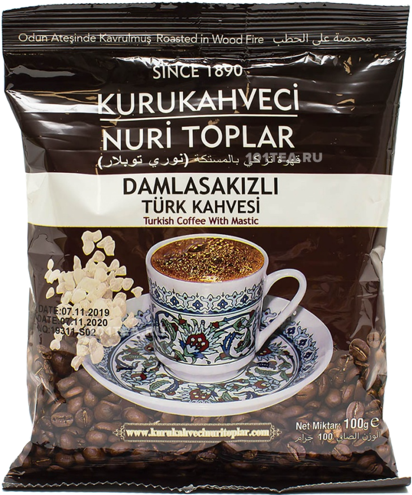 Кофе молотый Kurukahveci Nuri Toplar with mastic 100 г 4 шт