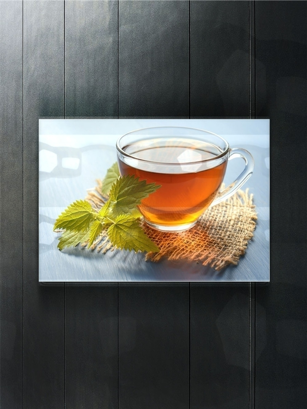 Модульная стеклянная интерьерная картина / Фотокартина на кухню / Чашка чая / Чайная трапеза, 28x40 Декор для дома, подарок