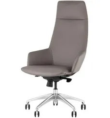 Кресло руководителя Bow серая экокожа