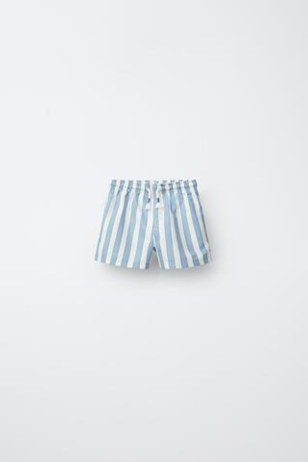 ZARA ПЛАВКИ В ПОЛОСКУ, ЭКРЮ