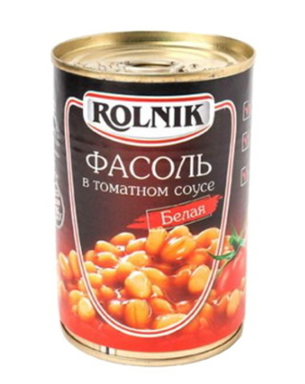 Фасоль в томатном соусе белая ж/б 410г. Rolnik