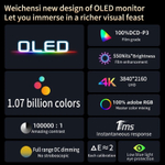 13.3" Портативный сенсорный монитор VCHANCE 4K OLED 3840x2160, 60 Гц