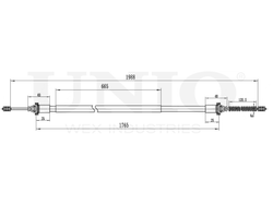 Трос стояночного тормоза UNIO CAB-60040