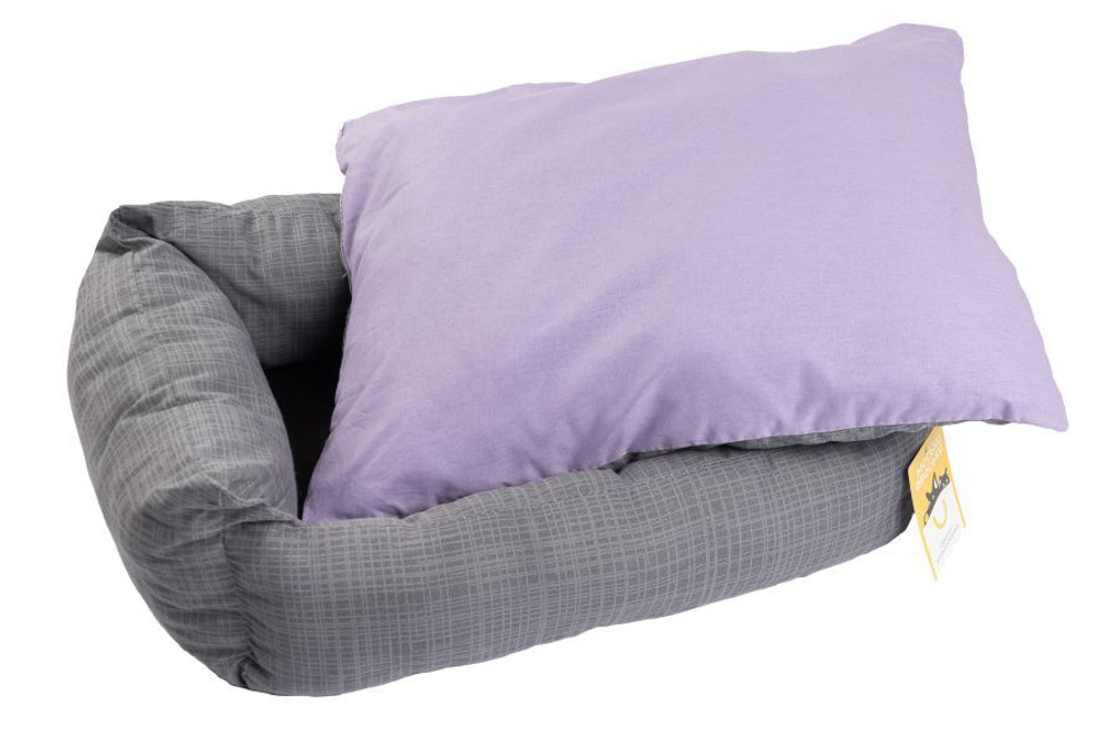 Моськи-Авоськи Лежанка СКАЗКА поплин ЛАВАНДА/СЕРЫЙ S 50х42х16