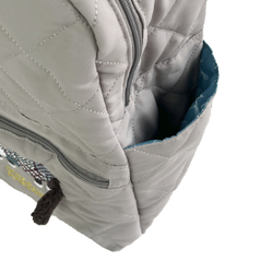 Стеганный рюкзак с кошкой "MATILDASan", серый, 25-8694-1, KUSUGURU