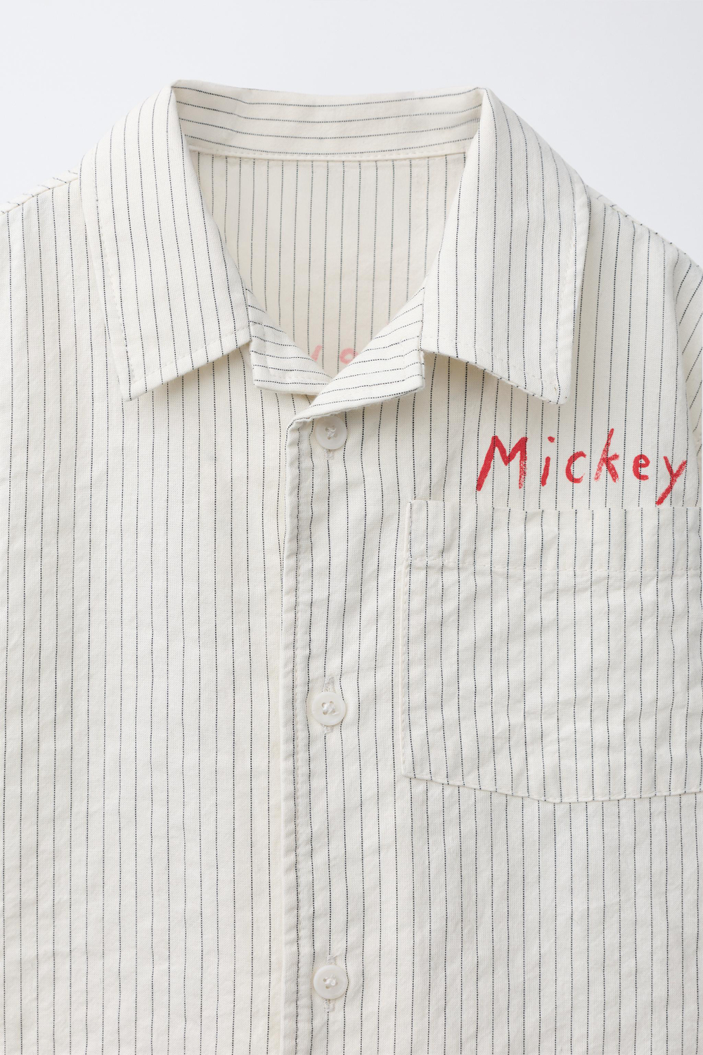 ZARA РУБАШКА В ПОЛОСКУ MICKEY MOUSE © DISNEY, ЭКРЮ