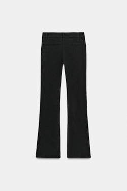 ZARA БРЮКИ FLARE С ХЛЯСТИКАМИ, ЧЕРНЫЙ