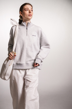 Олимпийка Zoe из светло-серого футера меланж, без начеса