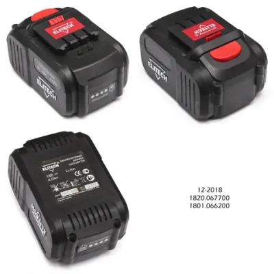 Аккумулятор ELITECH 1820.067700, 18В, 4 Ач, Li-Ion