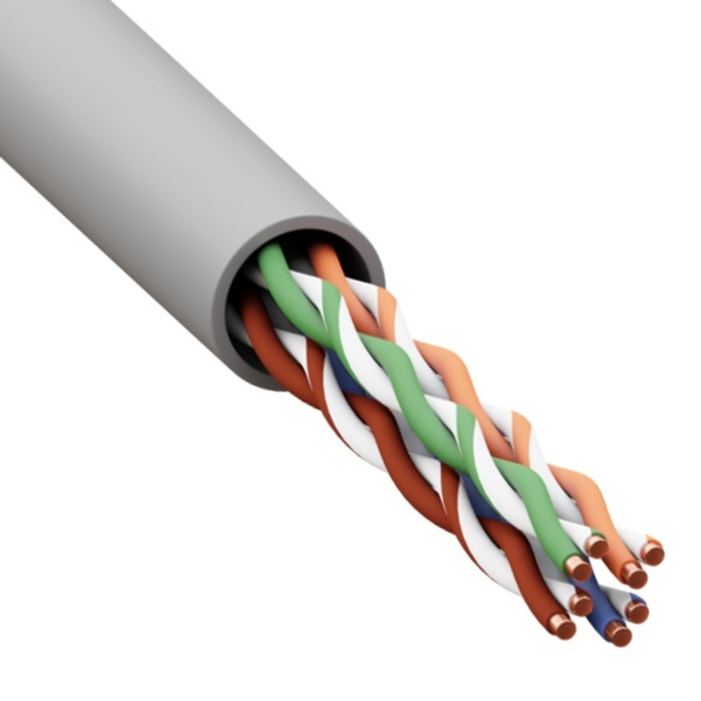 Кабель витая пара неэкранированный U/UTP 4PR cat 5e оболочка PVC серая [305м] TERACOM EKF (провод для интернета) TRC-5EUTP-04PVC-GY-IN3