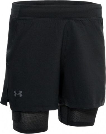 Мужские теннисные шорты Under Armour Men's UA Iso-Chill Run 2-in-1 Shorts - черный