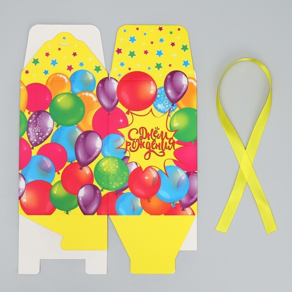 Складная коробка «С Днем рождения», 12 × 18 × 12 см