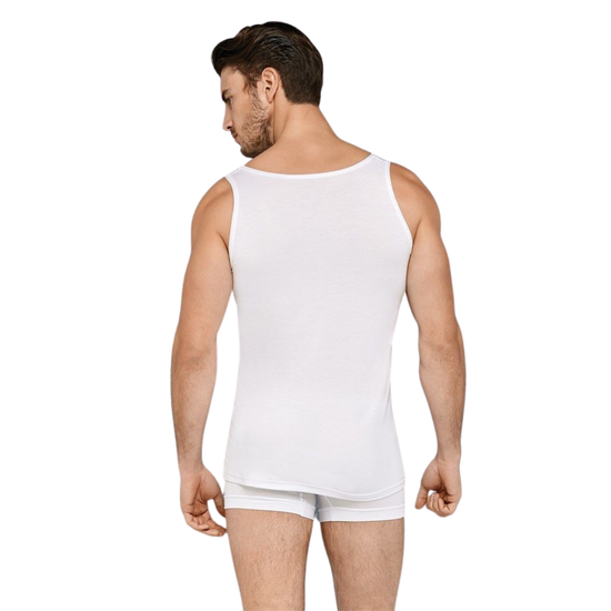 Мужской комплект майка и боксеры белые премиум-класса  Doreanse 3000