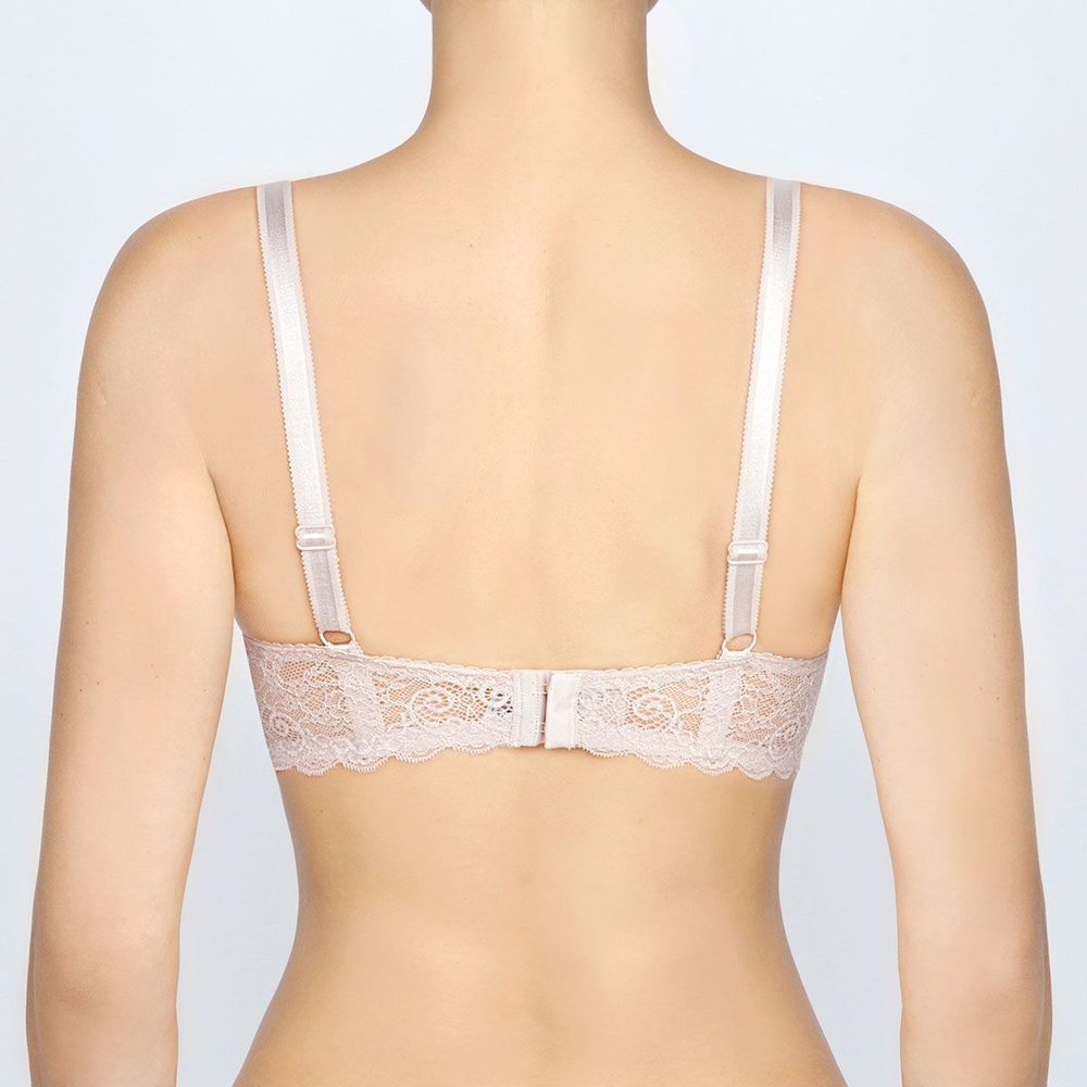 Кружевной пуш-ап бюстгальтер на каркасах с трехразрезной чашкой (Размер: 85D) (Цвет: белый)