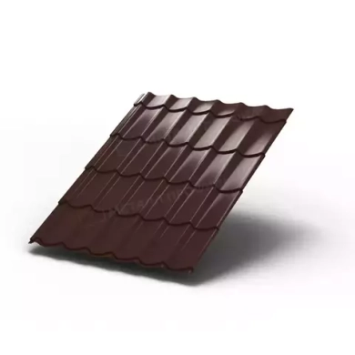 Металлочерепица "Ламонтерра" (ПЭ-01-8017-0,45) шоколад