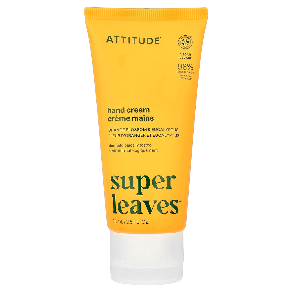 ATTITUDE, Super Leaves™, крем для рук, цветы апельсина и эвкалипт, 75 мл (2,5 жидк. унции)