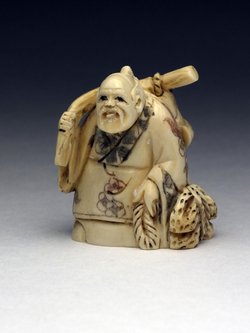 Нэцкэ Рыбак с карпом