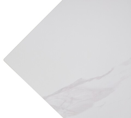 Стол М-City DISAUR Нео-2 120 Matte Белый мрамор, керамика, Черный каркас