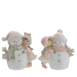 GAEM Фигурка декоративная "Девочка и снеговик", L11 W6 H11 см, 2в.