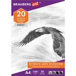 Папка для рисования А4, 20 л., 160 г/м2, BRAUBERG, 210х297 мм, "Орел", 125230