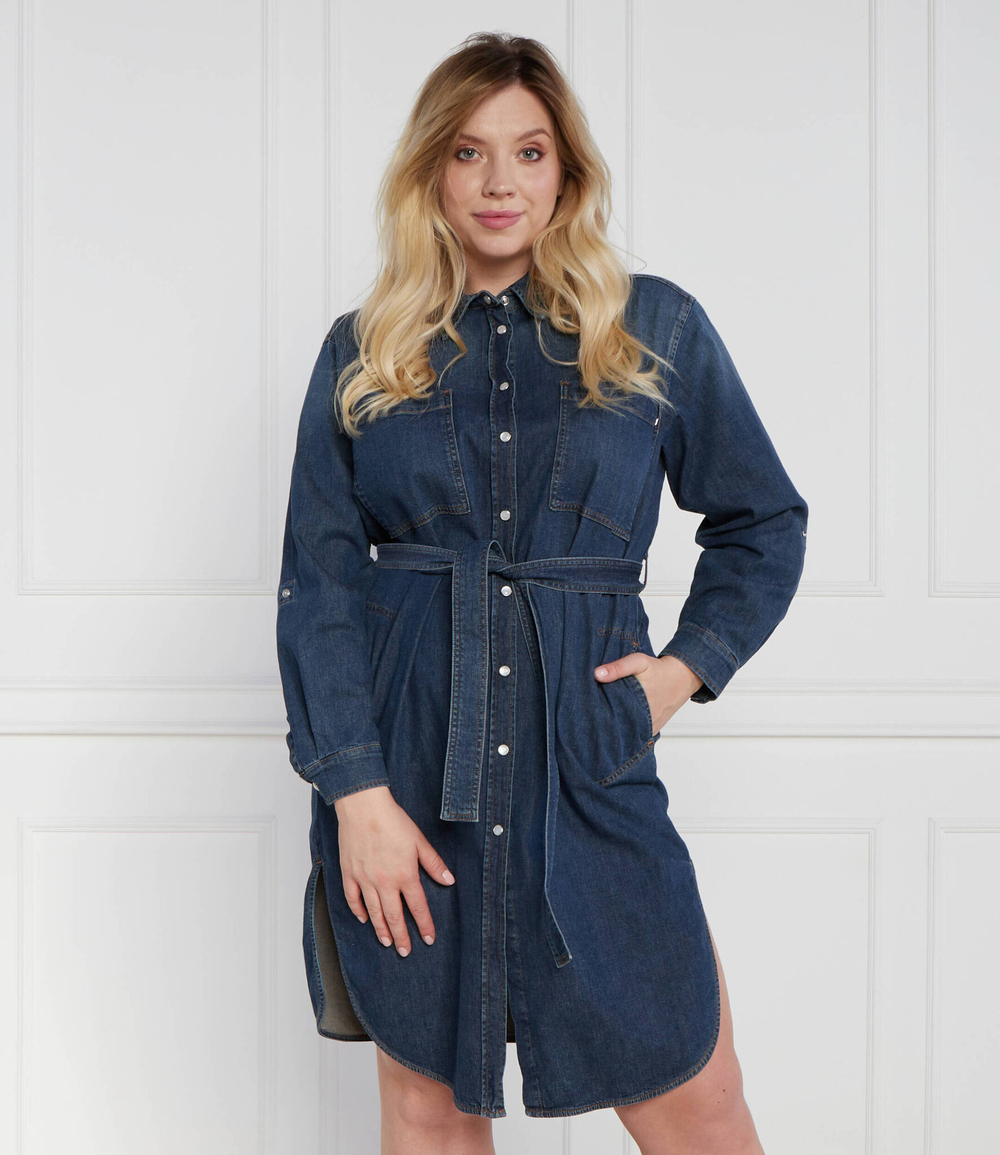 Платье с ремешком plus size Persona by Marina Rinaldi - темно-синий(1221333)