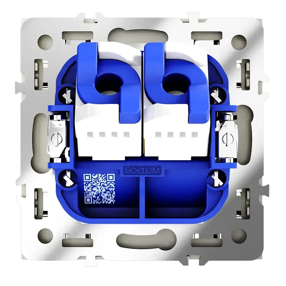 Розетка компьютерная встраиваемая VOLTUM S70 двойная RJ45+RJ45 кат.6, (шелк)