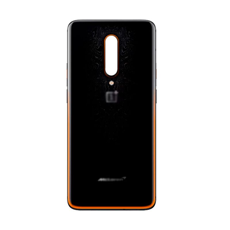 Задняя крышка для OnePlus 7T Pro черно-оранжевая (McLaren Edition) без стекла камеры
