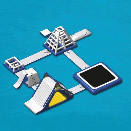 Коммерческий надувной аквапарк на воде «Увлекательное море» 15×15×5 м