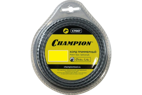ЗИП1 Корд триммер (леска) 3,0мм 12м Champion зубчатый