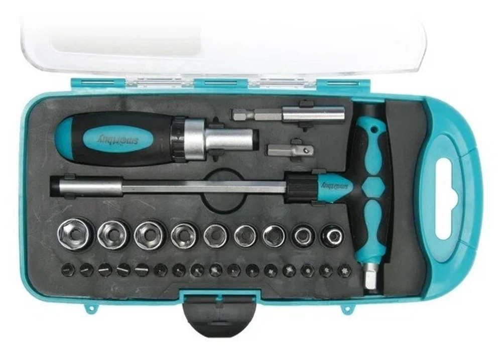 Набор инструментов SBT-SCBS-29P1, 29 предм, черный/бирюзовый