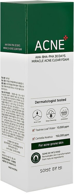 Some By Mi очищающая пенка AHA-BHA-PHA 30 days miracle acne, 100 мл, 120 г