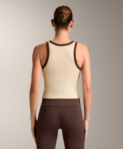 Oysho Удлиненный Tank top в рубчик из смесового модала, ванильный