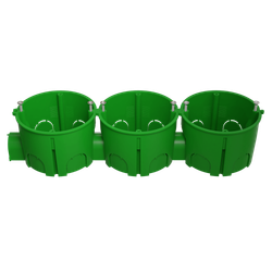 Коробка установочная ЭРА KUTS1-68-45-green зеленая 68х45мм для твердых стен с саморезами, один стыковочный узел IP20