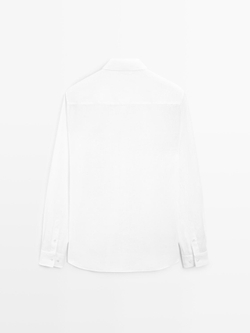 Massimo Dutti Рубашка из 100% льна, стандартного кроя, белый