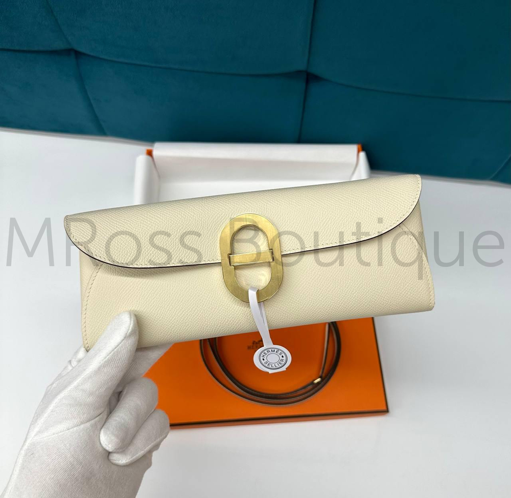 Сумка-клатч Hermes Maillon To Go Wallet в молочном цвете