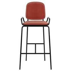 Стул барный Ror, 2 Frame, велюр, черный/темно-красный