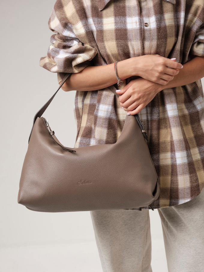 Сумка кожаная тауп