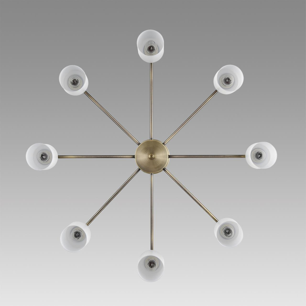 8100/8C COMFI LN25 74 бронза/белый металл/стекло Люстра потолочная Е14 8*40W 220V MAVE