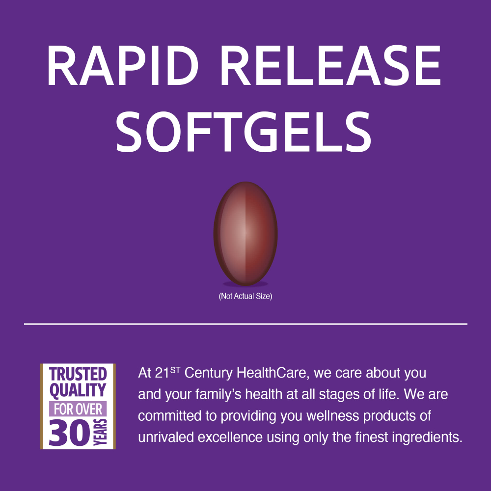 21st Century, жидкий кальций с коэнзим Q10, 100 мг, 90 мягких таблеток с быстрым высвобождением